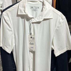 Zara Men's Crisp White Button Down Shirt